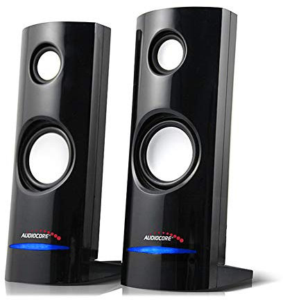 Audiocore AC860 - Altavoces para PC, USB, 2x4W, Auto Alimentado, Color Negro