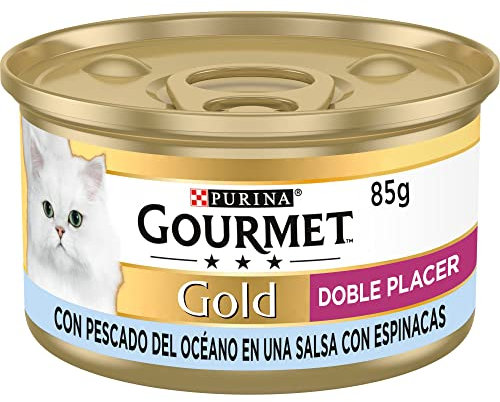 Purina Gourmet Gold Double Vergnügen, Nassfutter für Katzen, Meeresfische, 24 Dosen à 85 g