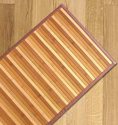 Confezioni Giuliana Alfombra de bambú degradada para cocina y multiusos, color beige natural (55 x 240 cm)