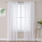 MIULEE 2er Set Sheer Voile Vorhang Stangedurchzug Transparente Gardine Polyester Fensterschal Transparent Wohnzimmer Luftig Dekoschal für Schlafzimmer 140 X 175cm(B x H), Rod Pocket Weiß