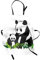 ABAKUHAUS Lustiger Bär Kochschürze, Panda Bear Family Bambu, Unisex-Küchenlätzchen mit verstellbarem Hals für Kochen Gartenarbeit, 67 cm x 80cm, Dunkelgrau Weiß
