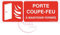 AUA SIGNALETIQUE - Panneau Porte coupe-feu à maintenir fermée - B picto-texte - 160x60 mm, Vinyl adhésif