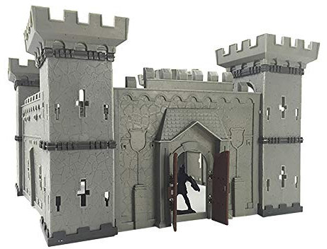BAULMD Ritter und Schlösser Werden Modell Set, Militär Assembled Castle mit Zubehör gebaut, Kinder Ritterburg Königreich Burg Schloss, DIY Burgtor Spielzeug (30×30×19 cm)