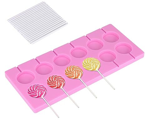Agatige Moules en Silicone pour Sucette, Moule à Sucette avec 12 Bâtons de Pièces, Glaçons Biscuits Au Chocolat Lollypop Moule de Cuisson Moules de Noël