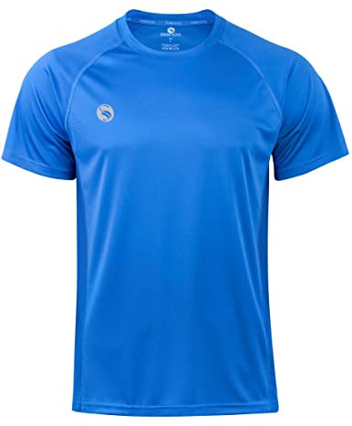 STARK SOUL Herren Sportshirt Fitness T-Shirt Reflect, Kurzarm Funktionsshirt, Atmungsaktiv Schnelltrocknendes Trainingsshirt - Blau - XXL