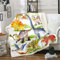 Loussiesd Kinder Dinosaurier Wohndecke 150x200cm Dschungeltiere Muster Decke für Schlafsofa Kuscheldecke Süß Karikatur Dinos Design Flanell Fleecedecke