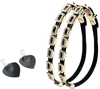 JK Home 1 Paire Sangle Amovible pour Chaussure Escarpin Bride Détachable Talons Hauts Noir PU