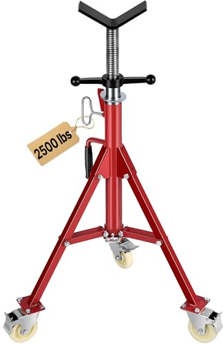 VEVOR Cavalletto per Tubi, 400kg Supporto Basamento del Treppiedi, Altezza 71-131 cm Supporto Professionale Treppiede, Cavalletto per Tubi con Supporto a V per Tubi 0,32-30,48 cm, Cavalletto Tubi