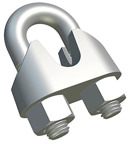 M10 Serre-câbles étrier acier attache allié zingué pour selle boulonnée métallique clips pour câbles de gréement et de tension 10mm DIN741 (6 pièces)