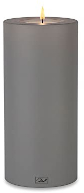 Qult Farluce Trend • Farbe Steingrau • ∅ 10 cm Höhe 21 cm • Teelichthalter in Kerzenform • Kunststoffkerze in Kerzenoptik • Mit Teelichteinsatz • inkl. 1 TLM16 Maxilight Teelicht (für ∅ 10 & 12 cm)