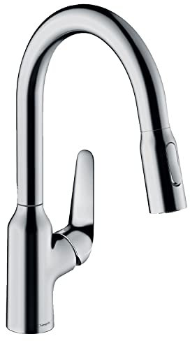 hansgrohe Focus M42 Mitigeur monocommandé pour cuisine 180, éco, 2 types de jet, chrome, 71862000