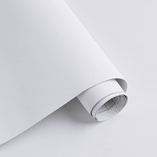 Timeet White Self Adhesive Wallpaper Sticky Back Plastic 60X500cm Contact Paper White Peel and Stick Vinyl Film Covering Wardrobes Bedroom Living Room DIY Refurbished Removable Furniture Stickers