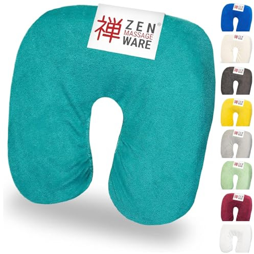 ZEN Massageliege Kopfteil Bezug für Kopfpolster von Kosmetik- & Therapieliegen, bei 60° waschbare & flauschige Frottee Spann- Kopfstützenbezüge für Nackenhörnchen aus Baumwolle, (Türkis)