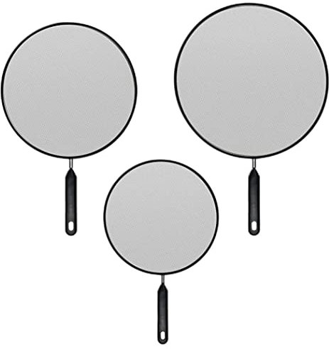 3Pcs Splash Guard, Stainless Steel Splatter Cover with Handle for Frying Pan 19�cm 25�cm 29�cm