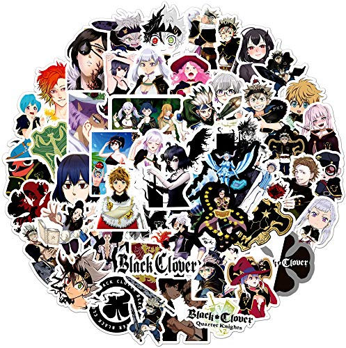 100 Stück Black Clover Anime Aufkleber für Laptop, Stoßstange, Skateboard, Wasserflaschen, Computer, Telefon, Anime Aufkleber Pack für Kinder/Jugendliche