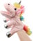 Hopearl Plüsch Einhorn Handpuppe mit offenem beweglichem Mund für fantasievolles Spiel, Rollenspiel, interaktives Spielzeug für Storytelling Teaching Puppet Theater, Geschenk für Kinder, 30cm (Rosa)