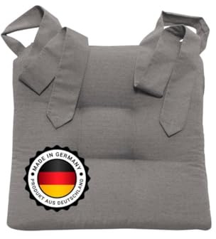 Bonvionn Stuhlkissen Sitzpolster Schleifenband Auflage Stuhlauflage extra dick für Esszimmerstühle Indoor Outdoor (Grau)