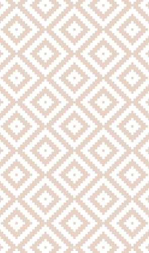 DobleUve Estudio Alfombra Vinílica Rombo 08 | Beige | 65x300 cm | Alfombra Cocina Lavable Antideslizante | Alfombra Vinilica | Suelo Vinílico | Alfombra Vinilo Salón