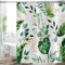 Hnmdmyi Duschvorhang Grüne Blätter 180x200, Tropische Eukalyptus Blatt Pflanze Botanisch Duschvorhänge Abstrakt Boho Aquarell Badewanne Vorhang Wasserdicht Polyester Stoff Waschbar Badevorhang