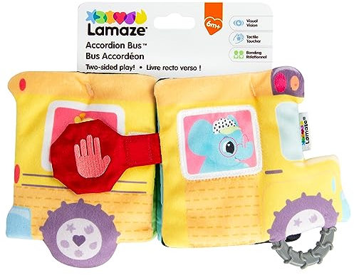 LAMAZE Accordion Bus - Soft Play Baby Books - Sensory Toys for Babies with Pictures, Teething Toy, Squeaker, Baby Mirror - Fun Busy Book Baby Toys 6 Months Plus - Baby Gifts (Boys Toys, Girls Toys)