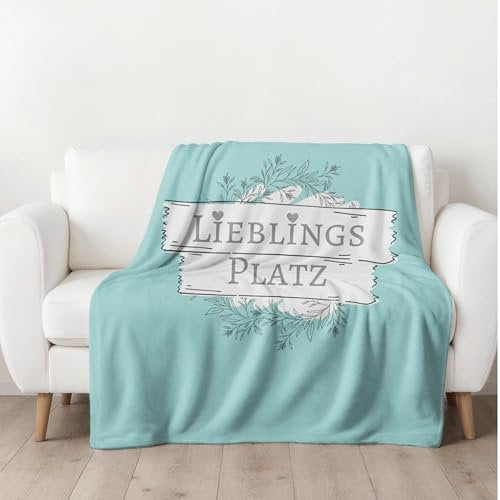 Geburtstagsgeschenk für Frauen, Mama, Mädchen, Freundin, Lieblingsplatz Kuscheldecke flauschig 150x200 cm, Wohndecke - weich & kuschelig in XXL, Geschenkidee
