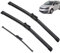 Calidad OEM Juego de escobillas limpiaparabrisas delanteras y traseras for VW Touran 2010 2011 2012 2013 2014 2015 2016 parabrisas de goma Natural 3 unids/set Ajuste perfecto para parabrisas.