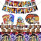 Anime Geburtstagsdeko,Anime Partygeschirr,Partyzubehör Set,Anime Party Supplies,Banner,Cupcake Topper,Tortendeko,Tischdecke,Speiseteller,Servietten,für Kinder Geburtstag Party Dekoration,10 Gäste
