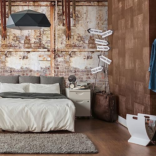 Livingwalls Papier peint non tissé Motif briques Marron et beige Papier peint mural pour différentes pièces Format XXL 2,80 m x 1,59 m