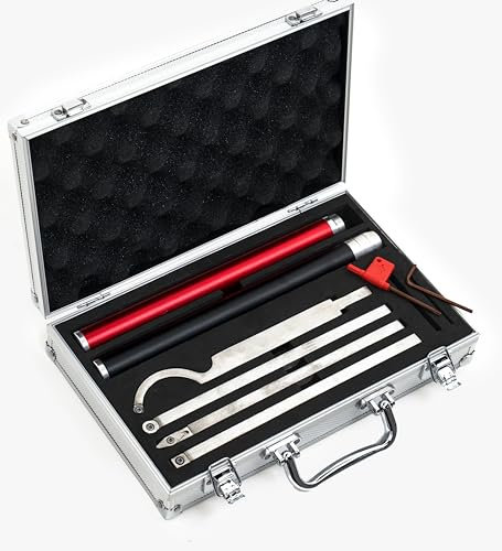 LLDSIMEX Hartmetallbestücktes Holzdrehwerkzeug-Set, Hartmetall-Drehwerkzeuge für Drechselmaschine, rauer Finisher Schwanenhals Hohlwerkzeuge mit ausziehbaren Schäften, Lieferung mit Koffer
