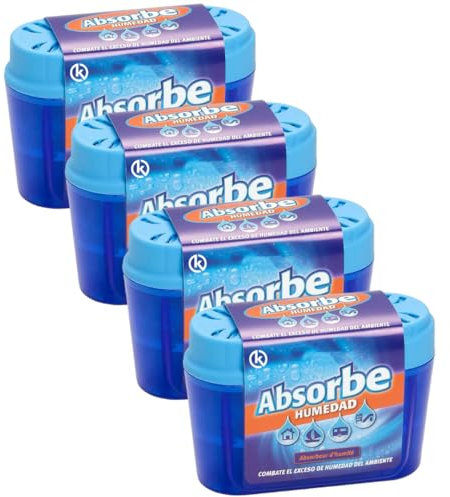 KROWN - Absorbe Humedad, Deshumidificador Antihumedad Habitación, Atrapa Humedad Interior para Armarios, Cocina, Coche, Trasteros, Baños (4 Unidades)