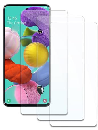 3 Stück Schutzfolie für Samsung Galaxy A51/A52/A53, HD Displayschutzfolie, Panzer Schutz Glas, Gehärtetes Glas Displayschutz, 9H Härte, Hat Keinen Einfluss auf die Hülle, Anti-Kratzen, Anti-Öl