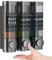 Shampoo and Conditioner Dispenser,Unisence Shower Soap Dispenser 3 Chamber No Drill Wall-Mounted Shampoo Dispenser for Shower Wall Mounted Shower Dispenser for Bathroom Hotel Large Capacity,Dark Gray