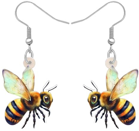 NEWEI Acryl Honig Hummel Ohrringe Baumeln Neuheit Insekt Schmuck Für Frauen Mädchen Geschenk Charms (Biene B)