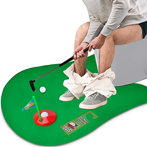 Golf Gifts for Men Dad, Toilet Mini Golf Set, Funny Secret Santa Gifts for Men Him,Christmas Novelty Presents for Dad Grandpa on Fathers Day Birthday Anniversary(6-piece set)