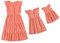 IFFEI Kleid mädchen Kleider für mädchen Kleider Damen Gepunktetes Kleid Rüschenärmel Sommerkleid Familie Passende Outfits Koralle 4-5Y