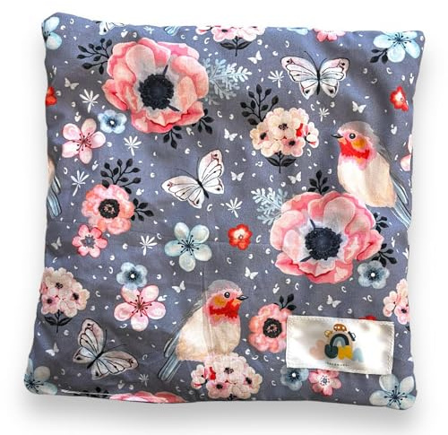 Kirschkernkissen Körnerkissen Wärmekissen Nackenkissen Waldtiere Vögel Rotkehlchen Blumen Grau Rosa Erwachsene Kinder Babys Kirschkerne