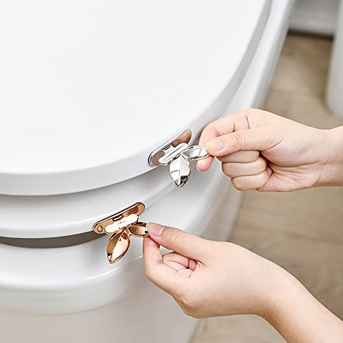 2Pcs Toilet Seat Lifter, Can Avoid Touching The Toilet Lid Lifting Fashionable Toilet Seat Lifter Bathroom Accessories, Toilet Seat Handle Lifter Toilet Cover Lifter (Silver)