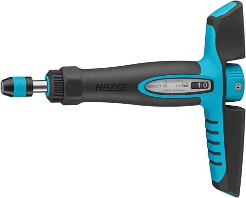 Hazet Drehmomentschraubendreher 6005CT-60, 1/4 mit Quergriff, 1-6 Nm, 6% Genauigkeit, 198 mm Länge, umschaltbar rechts/links, Freilaufmechanismus, ergonomisch