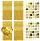 RAFIYU 6 Stück Lametta Vorhang Glitzer, Silber Glitzervorhang Party Deko, Folien Fransen Luftschlangen Deko für Geburtstag Baby Dusche Hochzeit Neujahr Disco, mit 2 Hängende Papier Girlande (Gold)