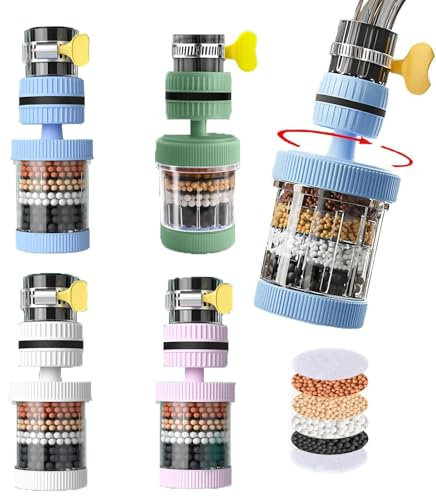 4PCS Faucet Filter, Water Filter for Tap, Water Filter System, Under Sink Water Filter, Tap Water Filter, Reverse Osmosis Water Filter, Flow Pure Tap Filter for Home Kitchen Bathroom Shower Hose