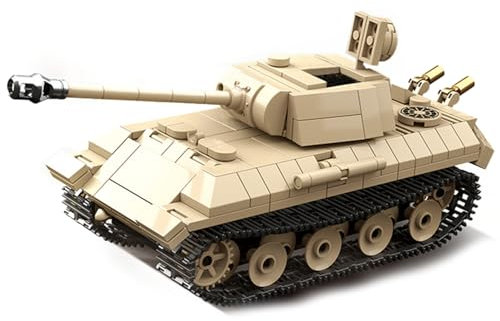 Technik Military Panzer Bausteine, 472 Teile Militär Deutschland Panther T80 Panzer Konstruktionsspielzeug, WW2 Armee Klemmbausteine Tank Modellbausatz, Kompatibel mit Mainstream Marken (472 PCS)