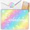 celebr8te 12x Glitzer Regenbogen Einladungskarten - Für den Kindergeburtstag von Mädchen - Glitzer Party Geburtstagseinladungen +12 Umschläge +24 Sticker +12 Geschenktüten
