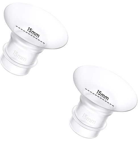 2PCS Flange Insert 15mm Compatible with Momcozy M9/M6/M5/S12 Pro/S9 Pro/Medela/Spectra/Bellababy/Lansinoh/Elvie/Nuliie/KISSBOBO/ANWIKE 24mm Wearable Breast Pump Replacement Accessories