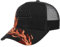 Von Dutch Flame Visor Trucker Cap Basecap Baseballcap Curved Brim Truckercap Meshcap (One Size - schwarz-rot)