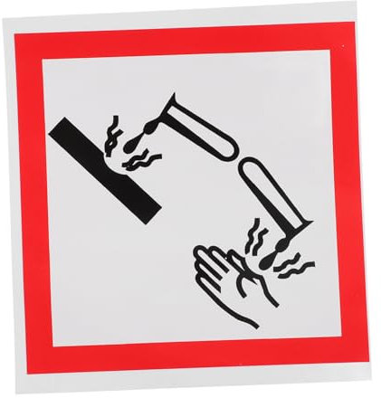 Cabilock Corrosive Label Self-adhesive Decal Corrosive Safety Sign Adhesive Sticker for Hazmat Containers Warning Sign