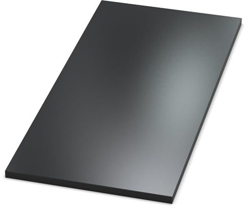 AUPROTEC Piano del tavolo 28 mm, nero segnaletico, 1000 mm x 800 mm, pannello in legno rivestito in melamina, truciolato con bordo in ABS da 2 mm, selezione: 100 x 80 cm