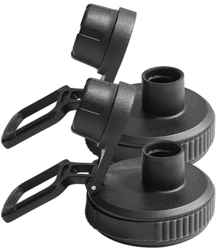 Water Bottle Lid, 2Pcs Water Bottle Lid Replacement, Leak-Proof with Handle, Glossy & Smooth Spout BPA Free Plastic Replacement Cap, Black