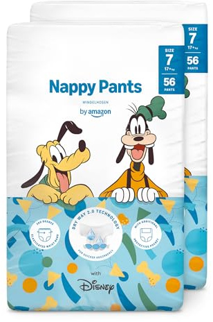 by Amazon Disney Windelhöschen, Größe 7 (17+ kg), 112 Stück (2 x 56 Stück)