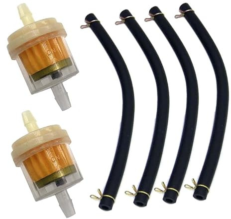 AM 2x Kraftstofffilter Benzinfilter mit Benzinschlauch Satz für 49ccm Motorrad Crossbike Pocketbike Dirtbike ATV Quad Kraftstofftank Benzintank Benzin Tank