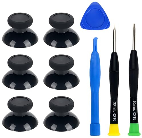 Joystick Replacement Compatible with Xbox One, One X/S, Series X/S,Thumbsticks Repair Kit Joysticks Repair Kit with Analog Thumb Grips Caps, Triangle Paddle, Screwdriver and Pry Tool